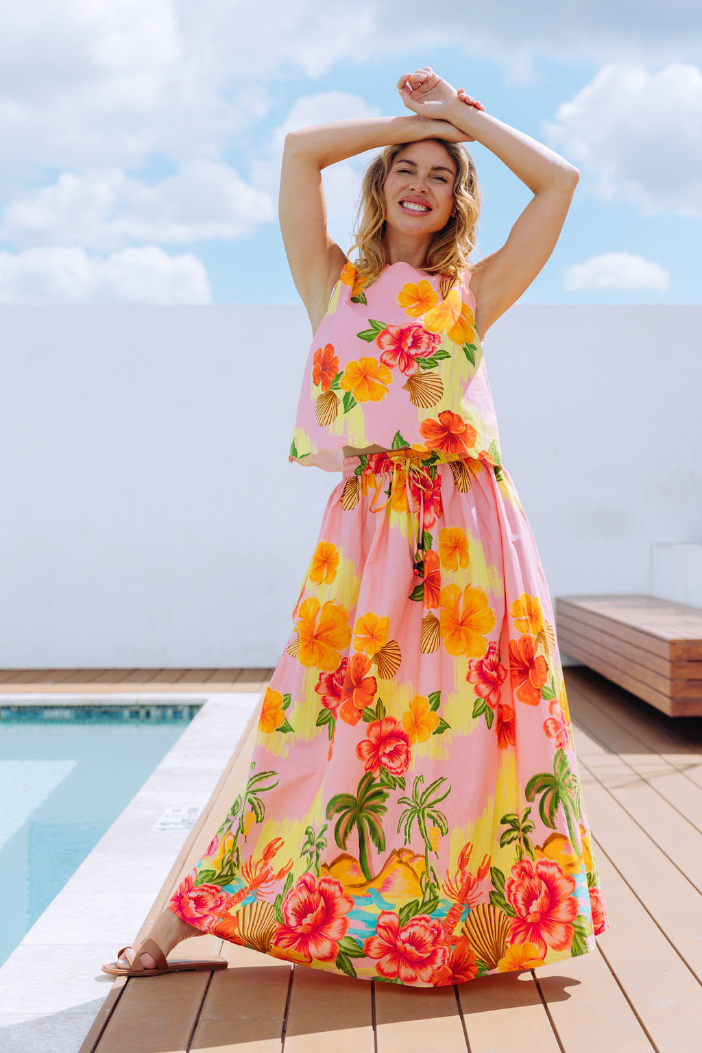 chinese dress ladies Bright Green Stripe Ruffled Barbados Maxi Dress main image 0