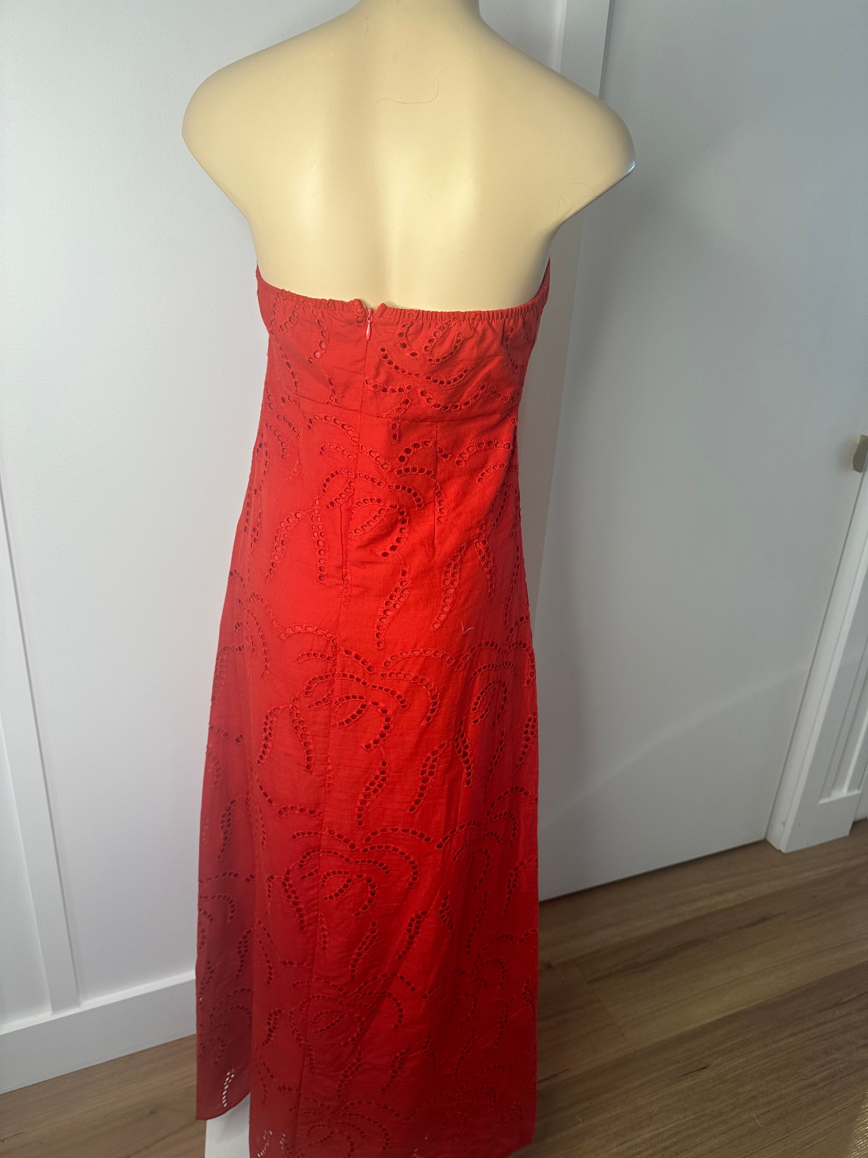 Red Broderie Anglaise Maxi