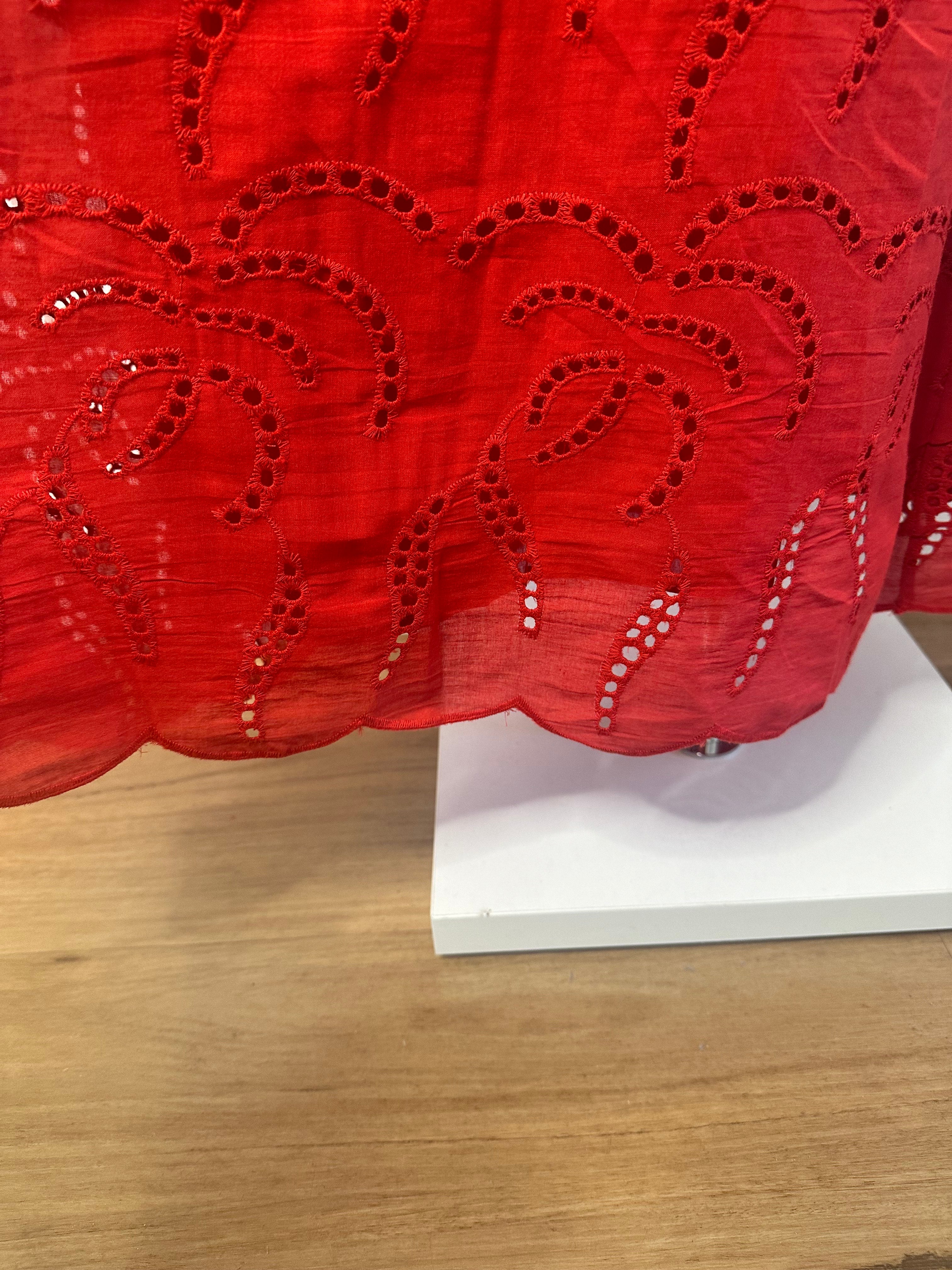 Red Broderie Anglaise Maxi