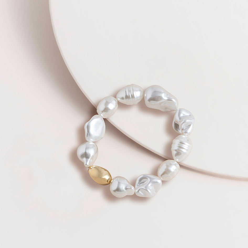 Fancy Pearl Nugget Stretch Bracelet