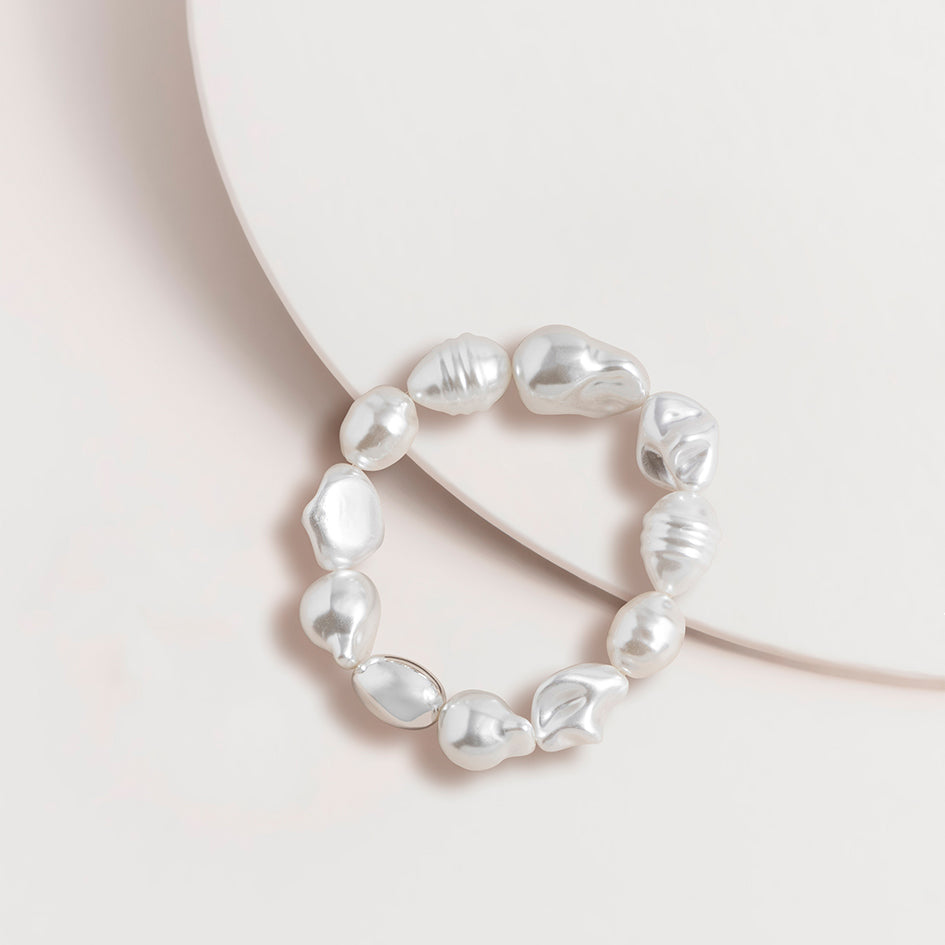 Fancy Pearl Nugget Stretch Bracelet