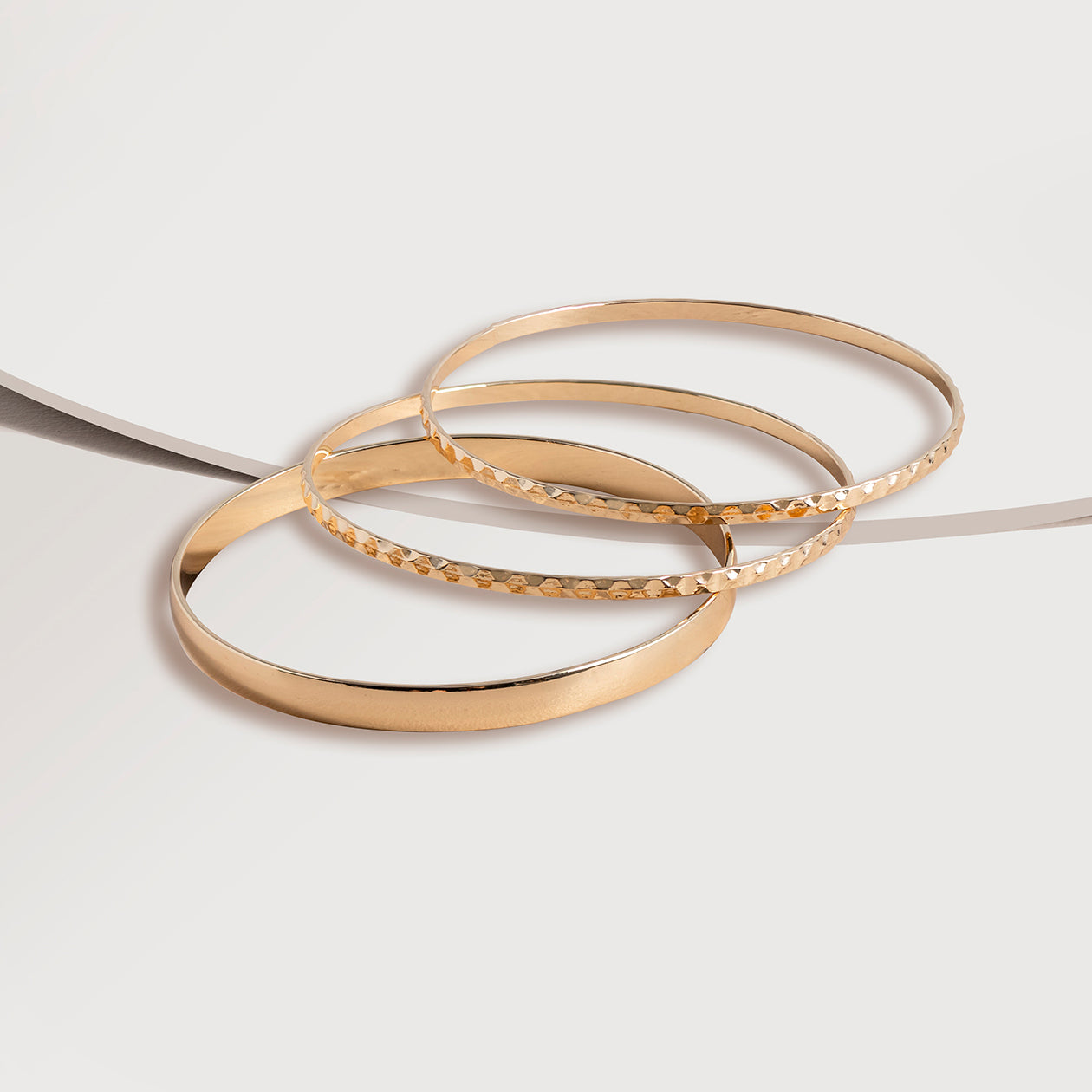3 Piece Metal Bangle Set