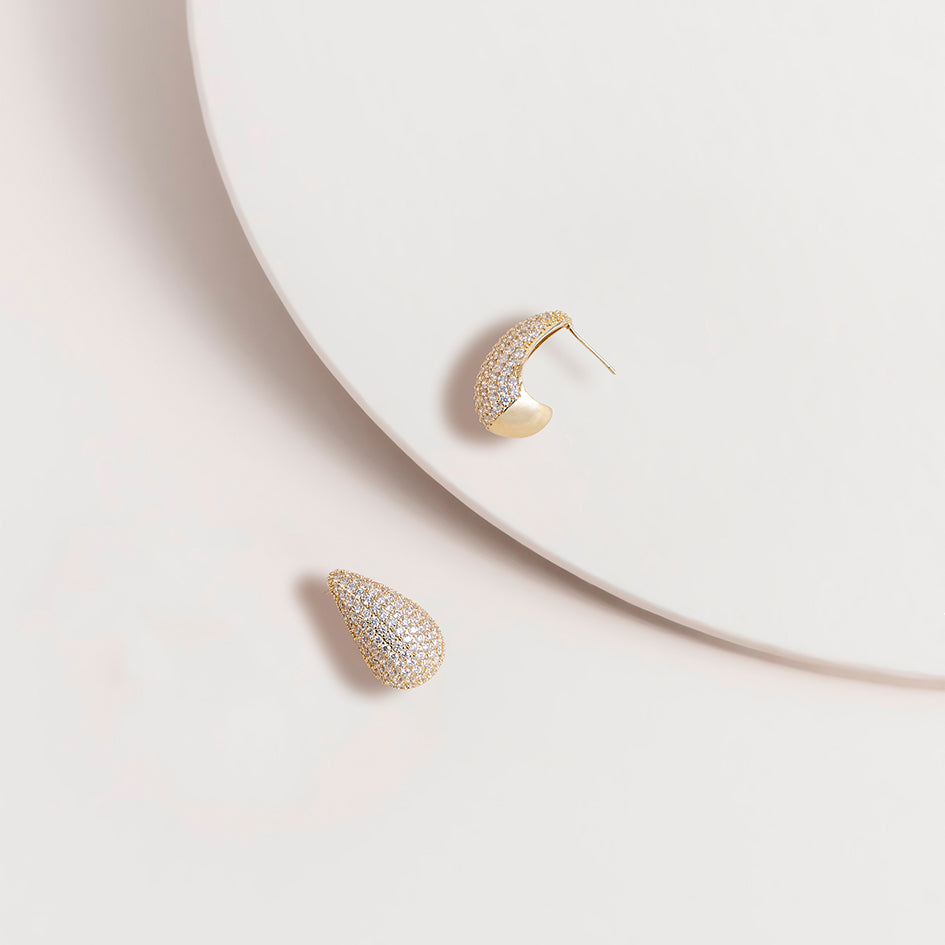 Crystal Droplet Post Earrings