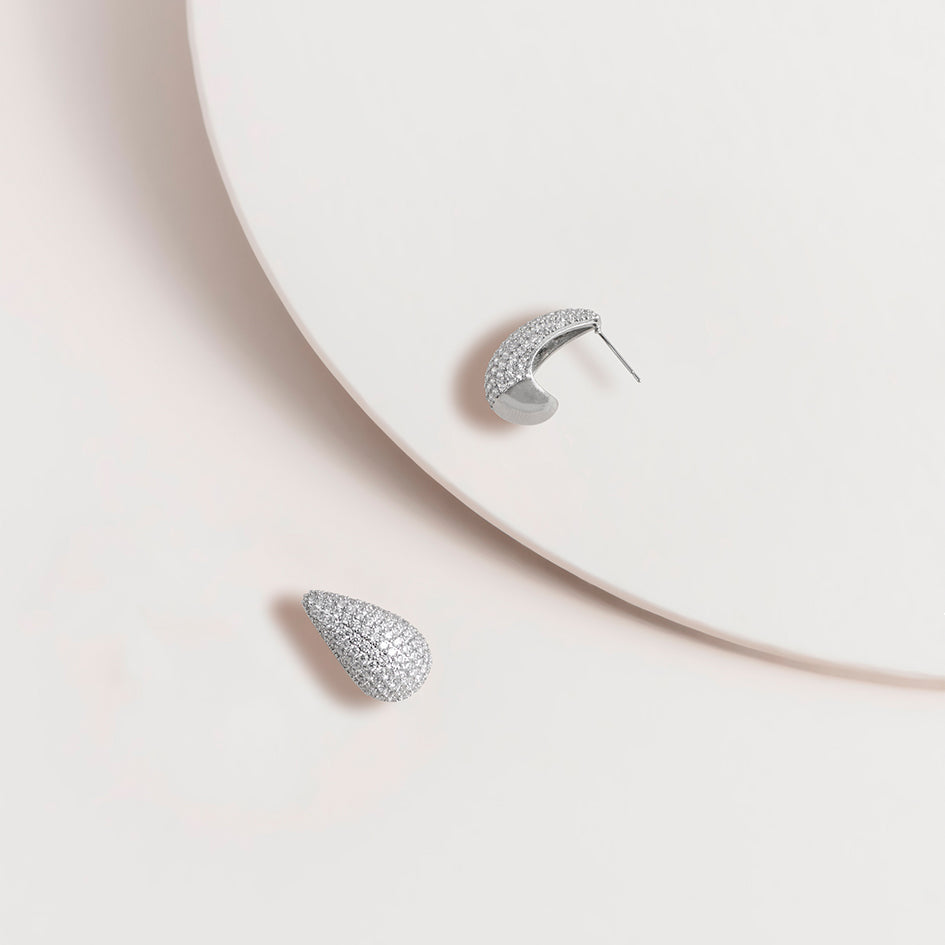 Crystal Droplet Post Earrings
