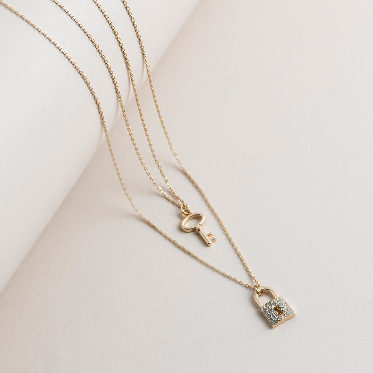 Lock and Key Pendant Necklace