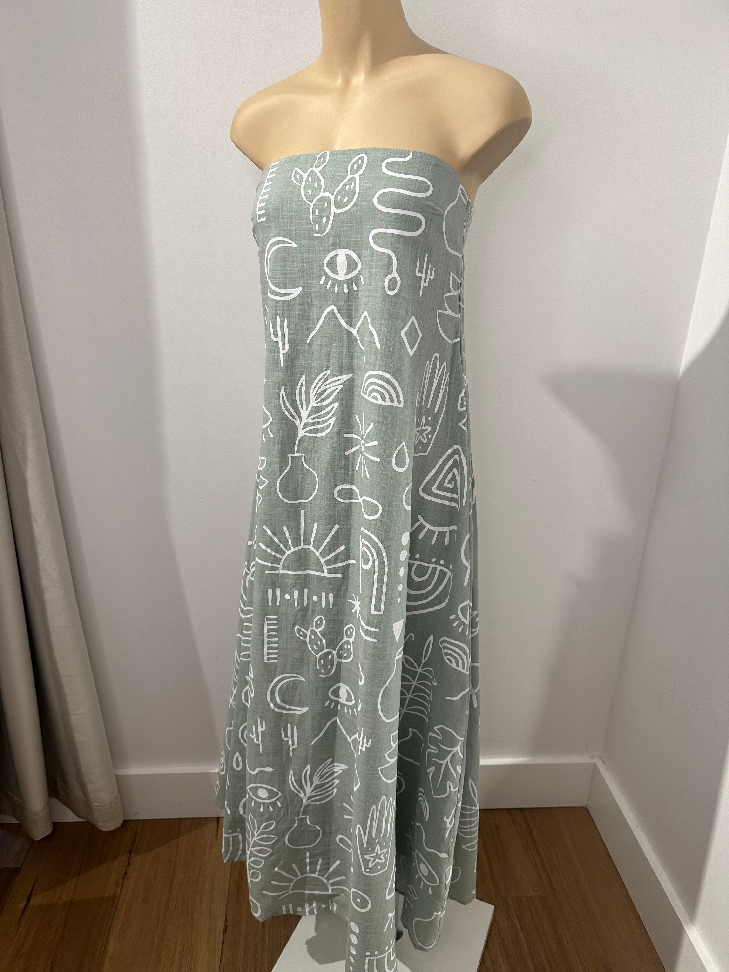 Sage Cactus Maxi Dress