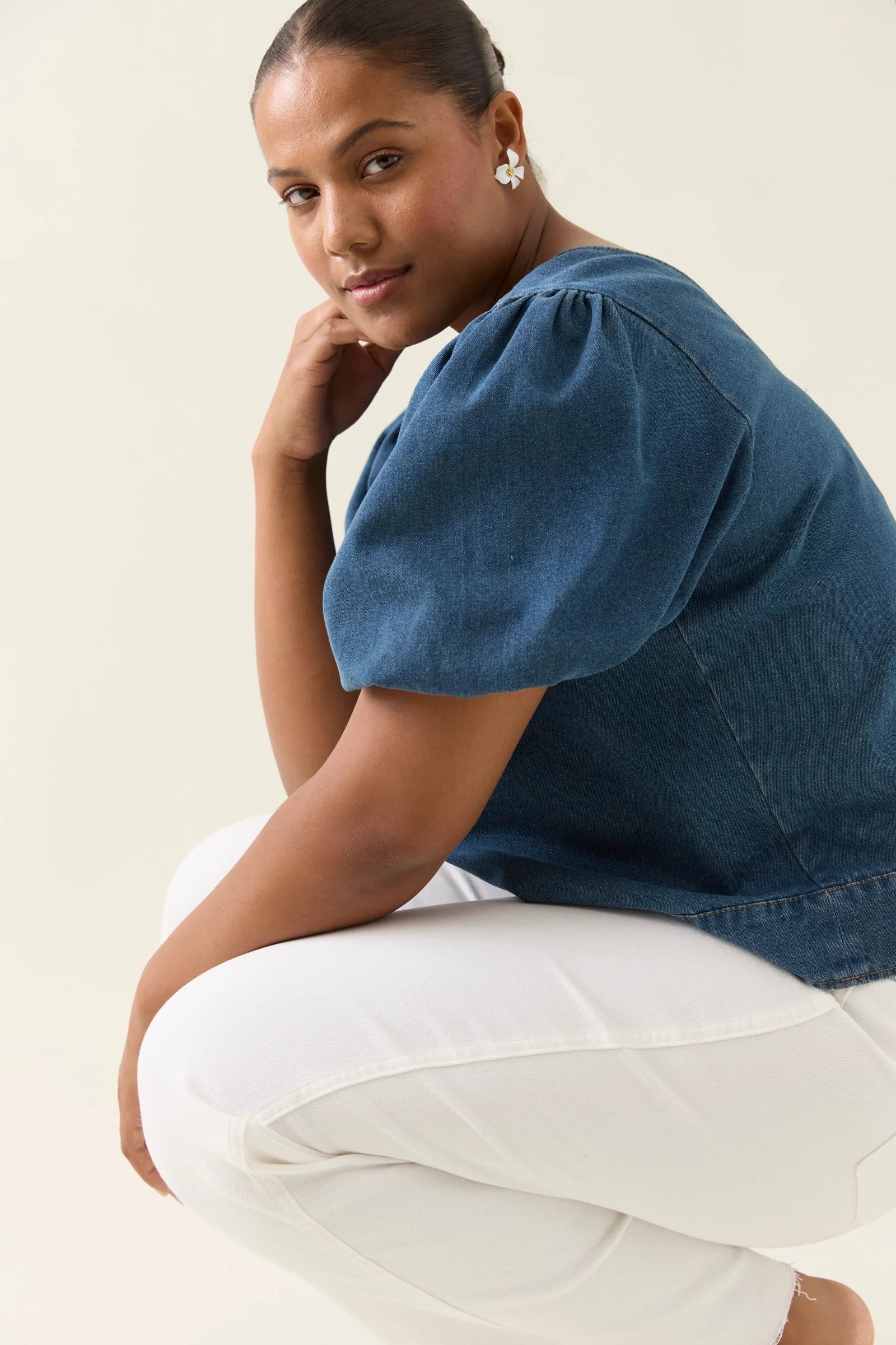 Sofie Denim Top- Drift