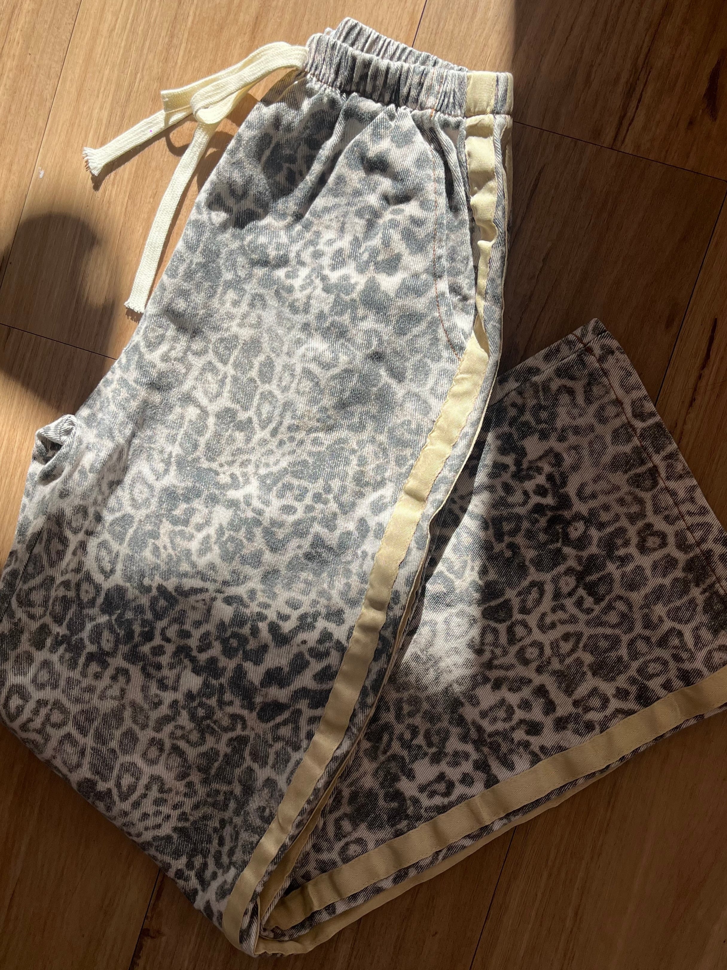 Faded Leopard Racer Pants