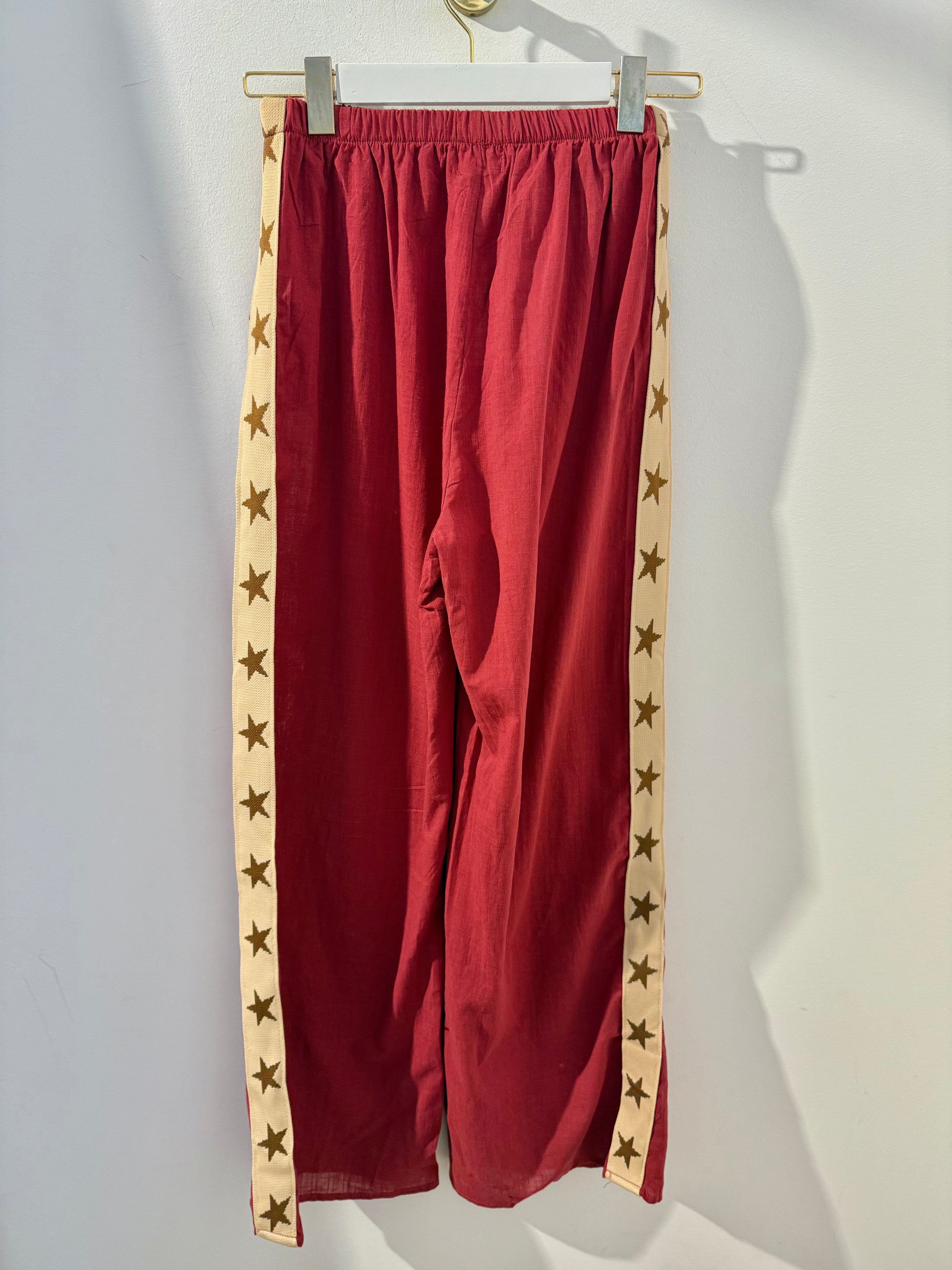 Burgundy Star Racer Pants