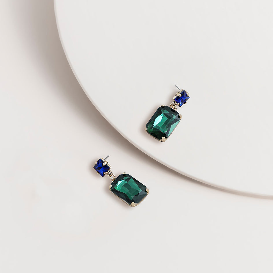 2 Tone Vintage Gem Earrings
